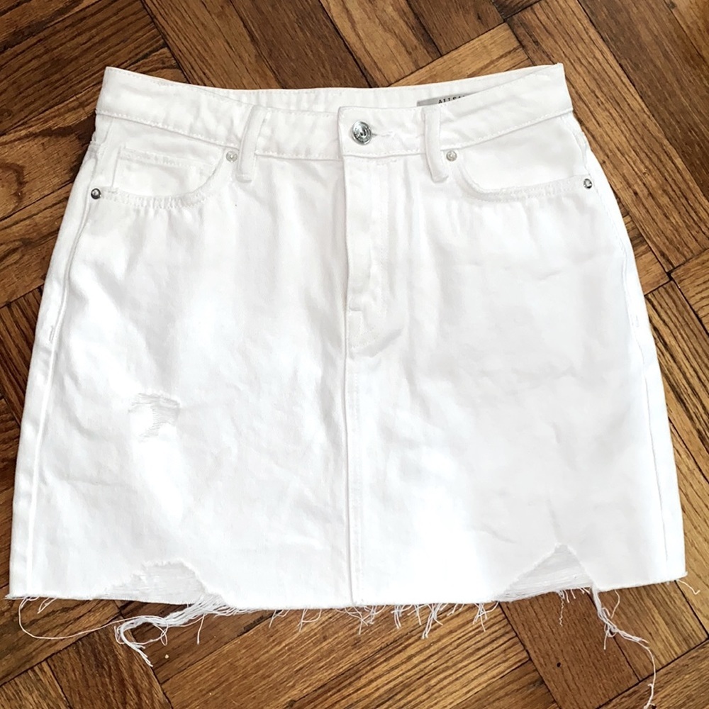 All saints white denim skirt size: 4